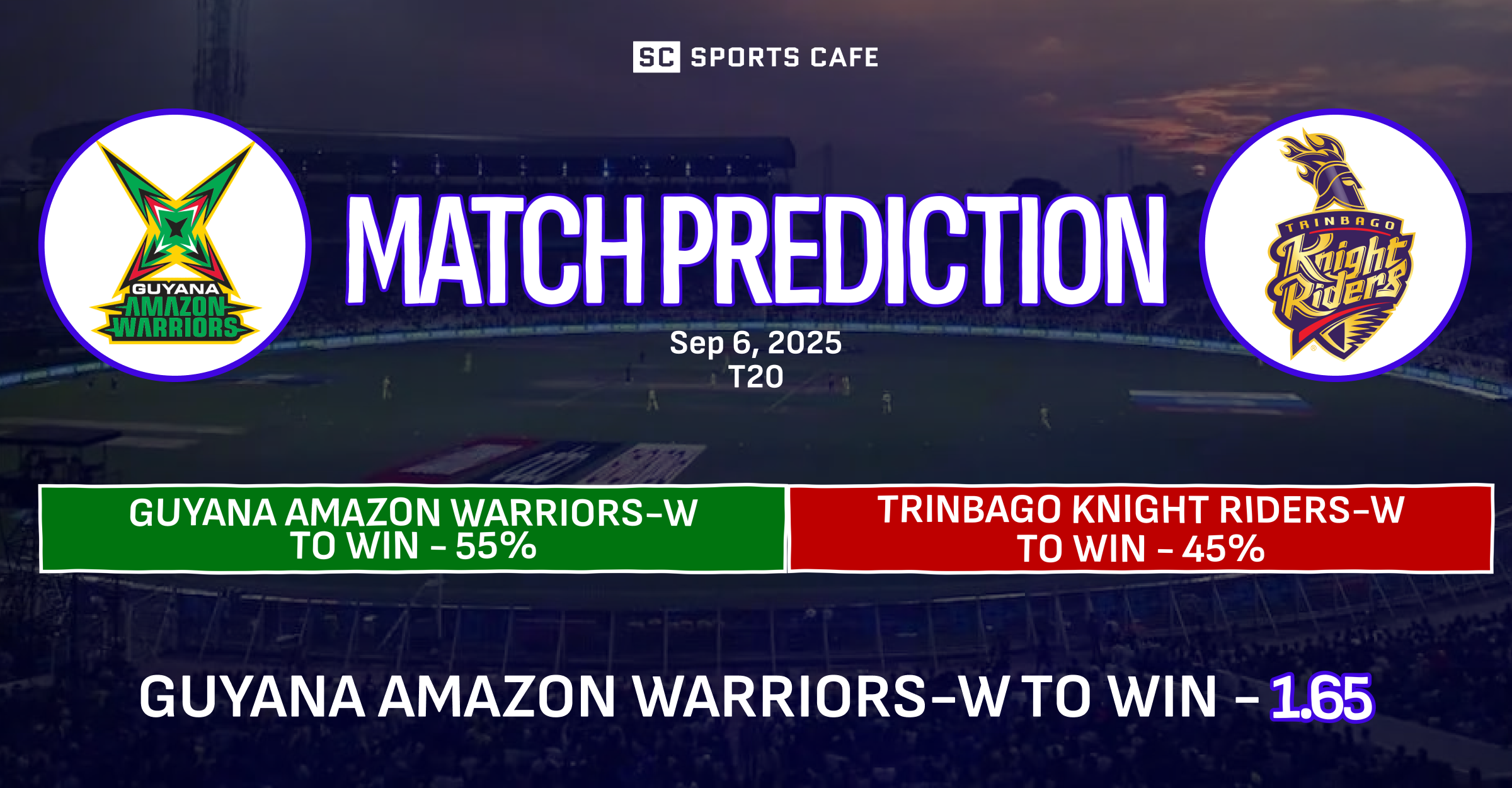 Guyana Amazon Warriors-W vs Trinbago Knight Riders-W